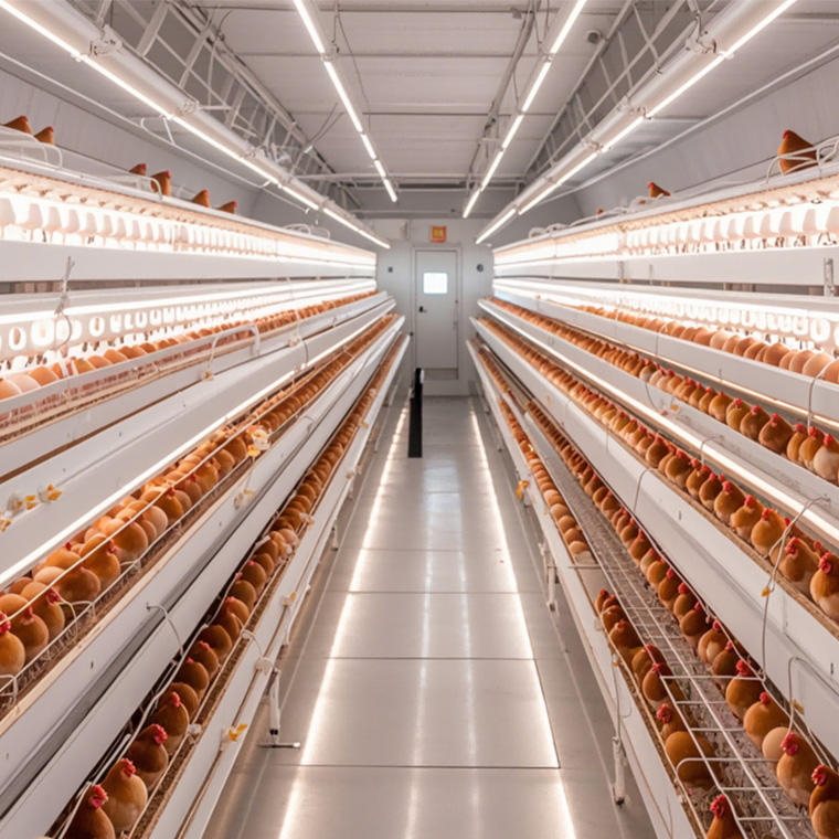 Permohonan jalur cahaya LED dalam meletakkan pembiakan ayam
